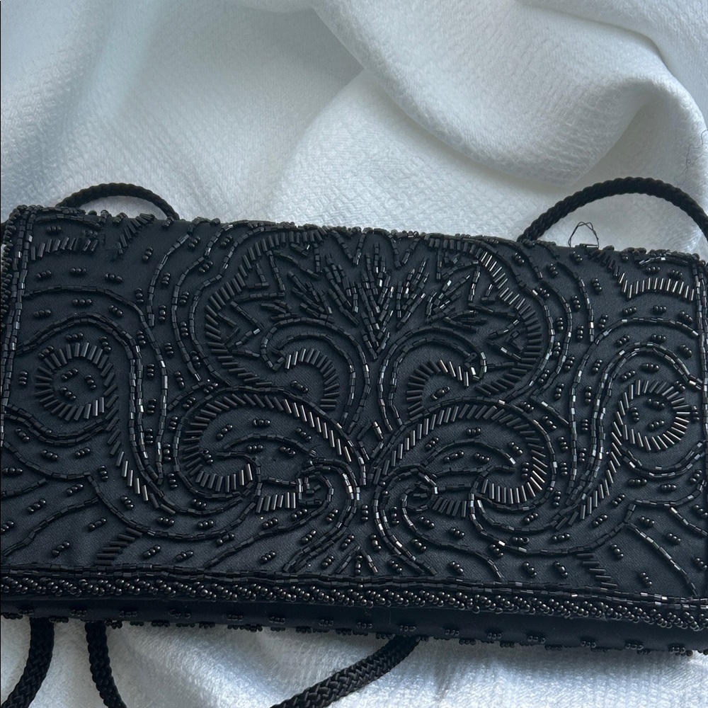 Le Regale Beaded Satin Evening Bag
